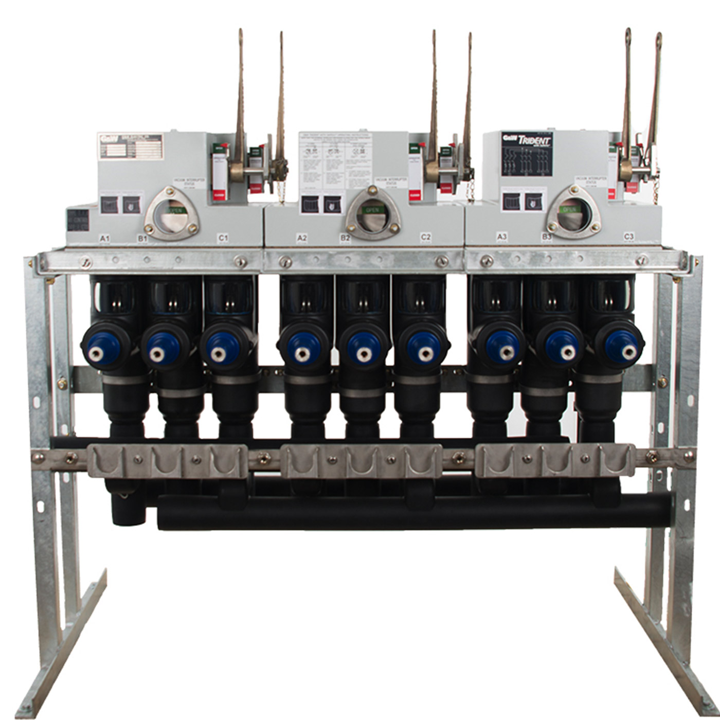 A grey Trident Solid Dielectric Switch with Safevu