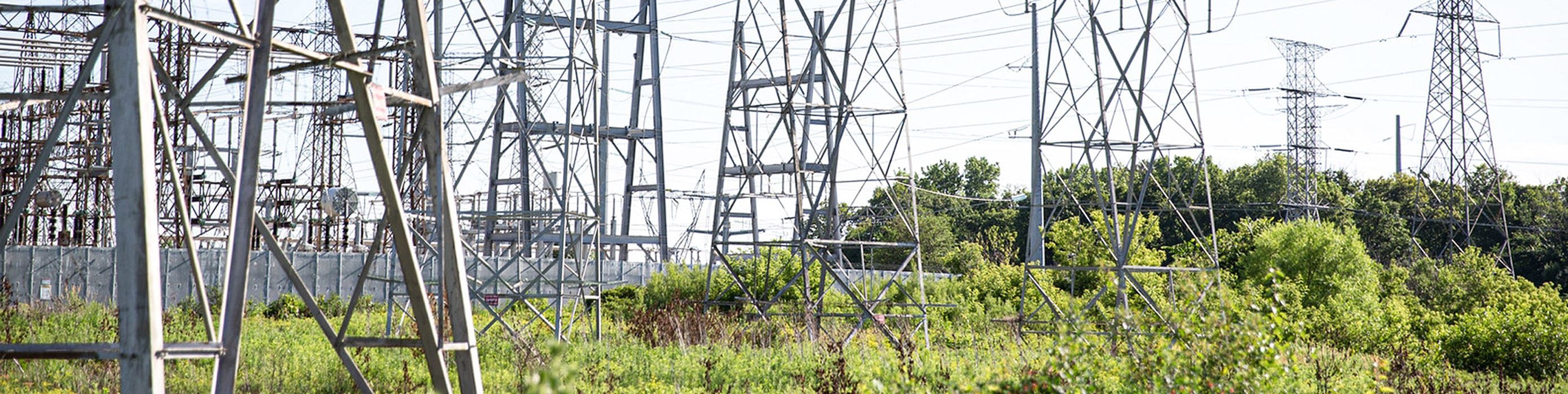 A substation with trees.