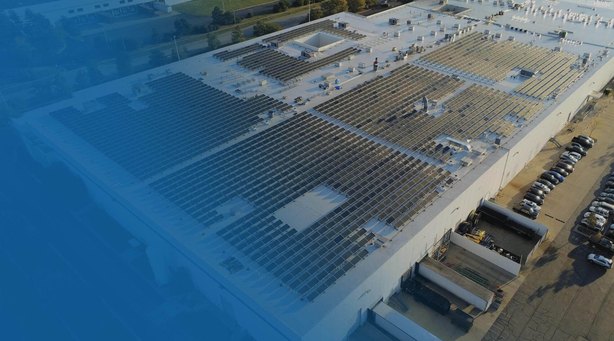 Solar panels in a row.